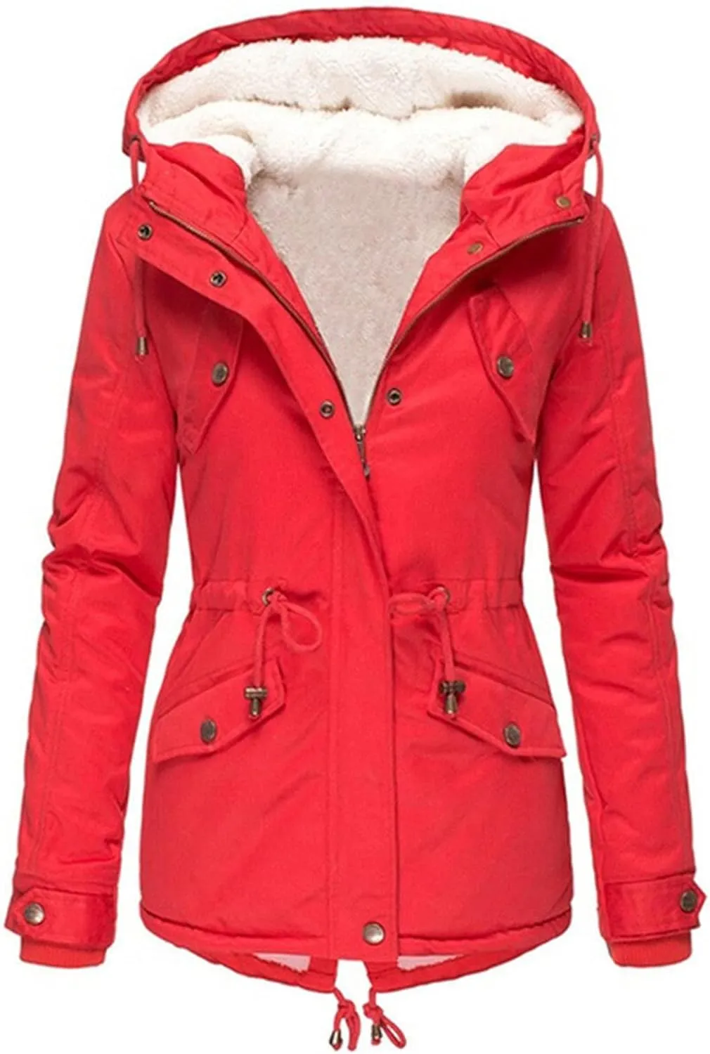 Womens Fashion Fleece Thicken Coat Down Jacket Cotton Jacket Lightweight Down Jacket Quilted Parka Jacket Puffer