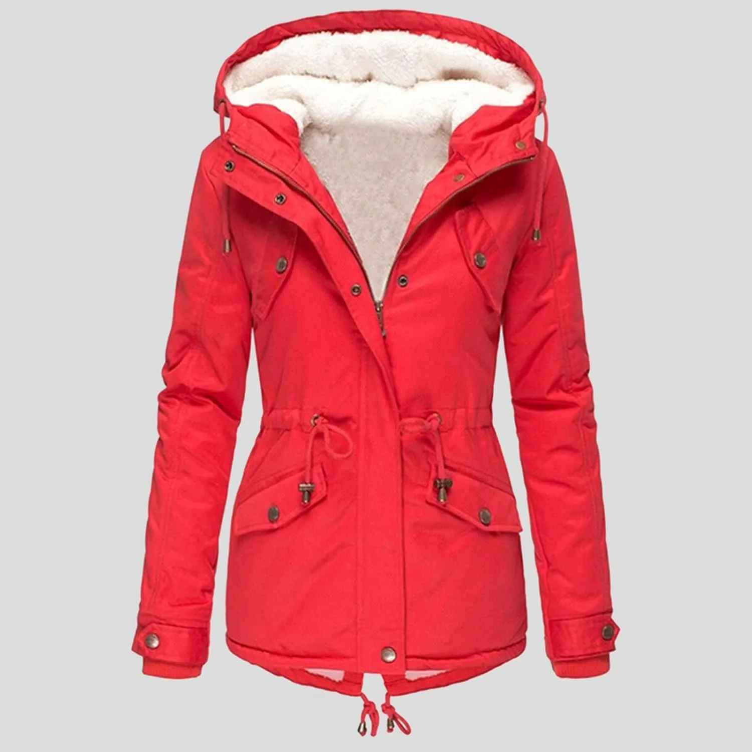 Womens Fashion Fleece Thicken Coat Down Jacket Cotton Jacket Lightweight Down Jacket Quilted Parka Jacket Puffer