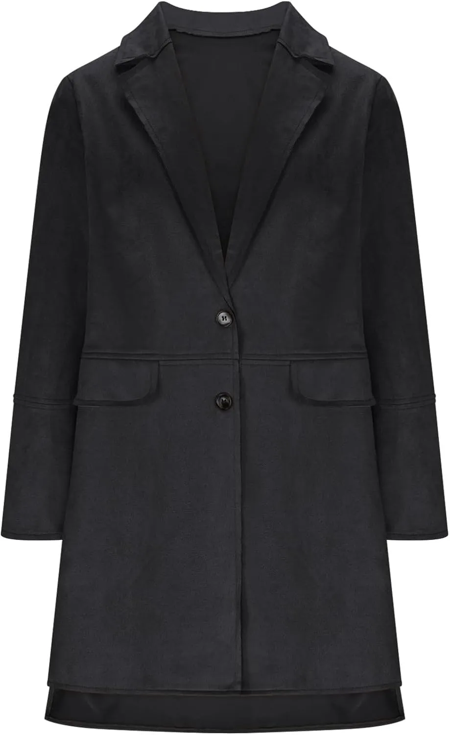Women's Faux Suede Trench Coat Jacket Classic Fall Winter Lapel Collar Single Breasted Overcoat Overcoat Outerwear