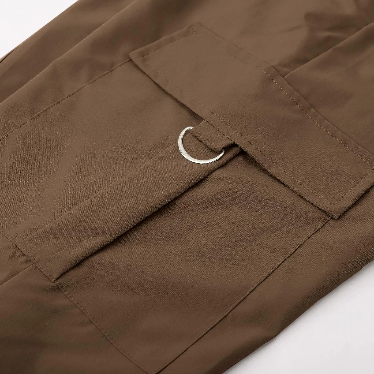 Womens High Waist Straight Leg Pants Solid Color Casual Trousers with Pockets 2024 Trendy Casual Cargo Joggers Pants