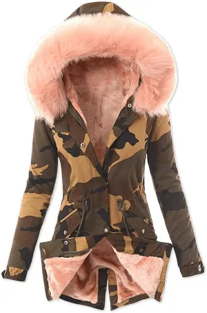 Womens Hooded Jacket Ladies Coat Womens Winter Warm Thick Long Jacket Hooded Overcoat