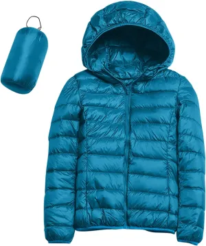 Womens Lightweight Packable Down Jacket Lightweight Puffer Coat with Hood Winter Warm Travel Puffer Jackets for Women