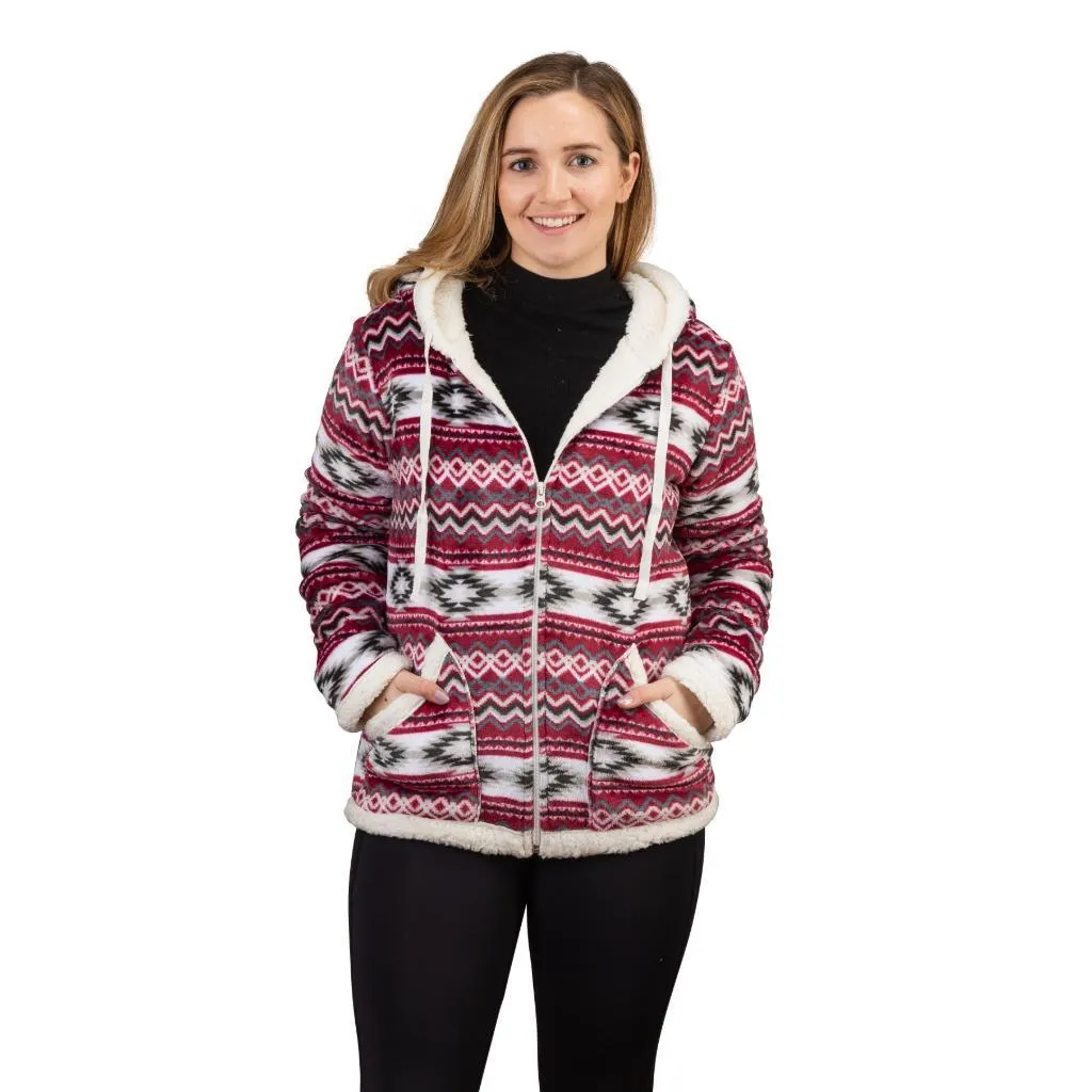 Women's Plush Aztec Sherpa Lined Jacket