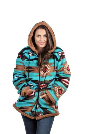 Women's Plush Aztec Sherpa Lined Jacket