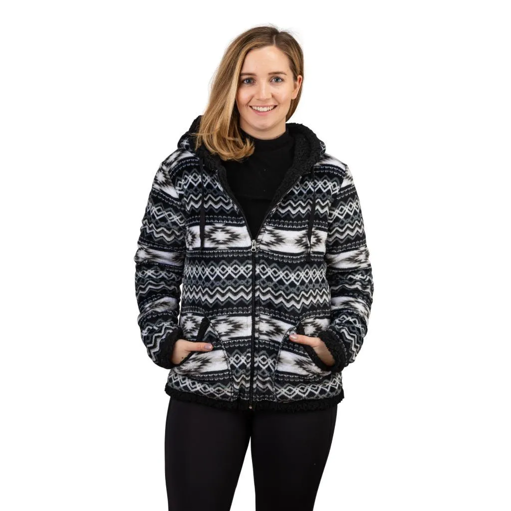 Women's Plush Aztec Sherpa Lined Jacket
