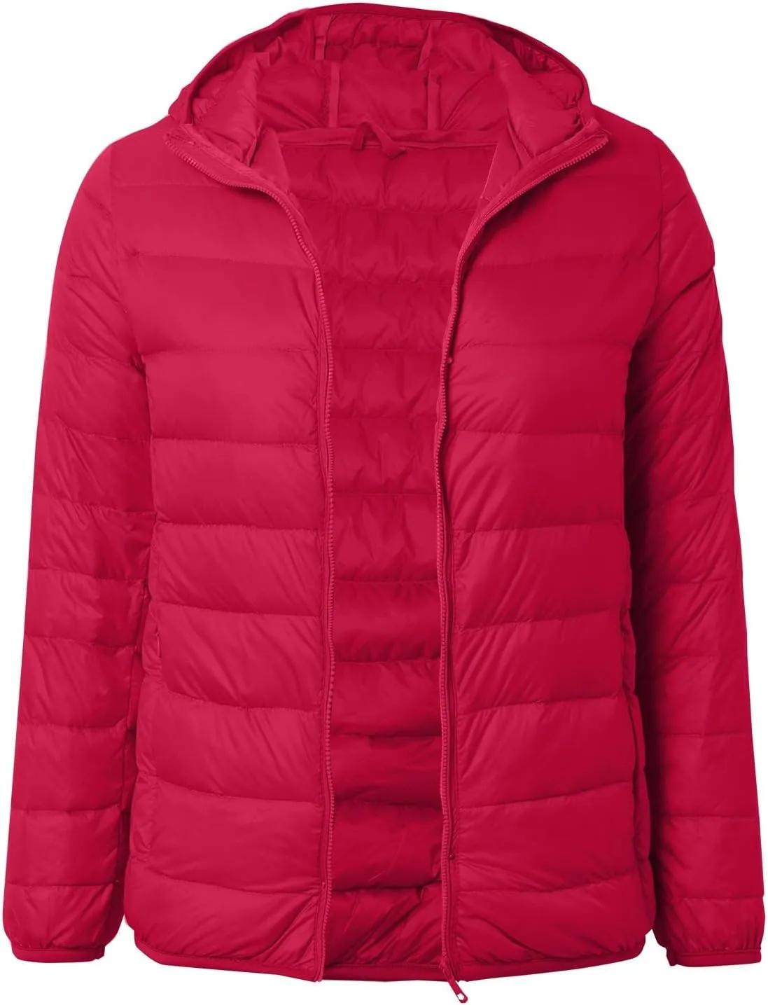 Women's Puffer Jacket Packable Quilted Lightweight Down Jacket Plus Size Short Bubble Coat Light Winter Hooded Coat