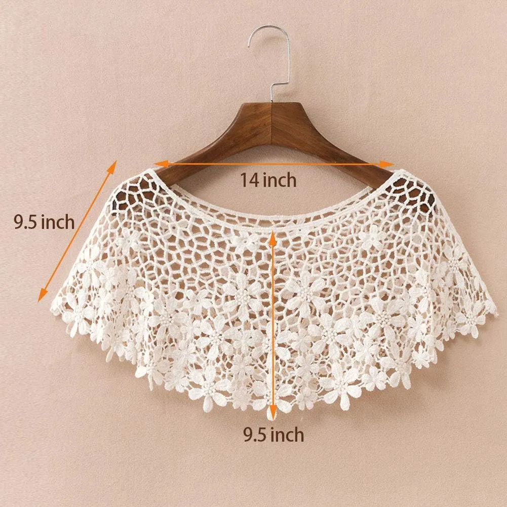 Women's Shawl Wraps Lace Shrug Short Sleeve Boho Cape Bolero Blazer Bridal Cover Up Cardigan
