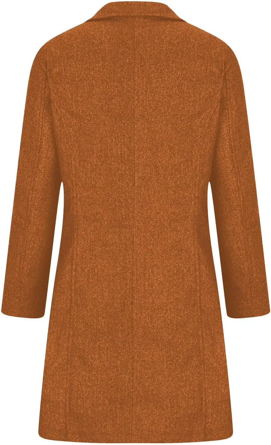 Women's Wool Pea Coat Mid Length Button Down Cardigan Fashion Overcoat Winter Casual Warm Fleece Trench Coat