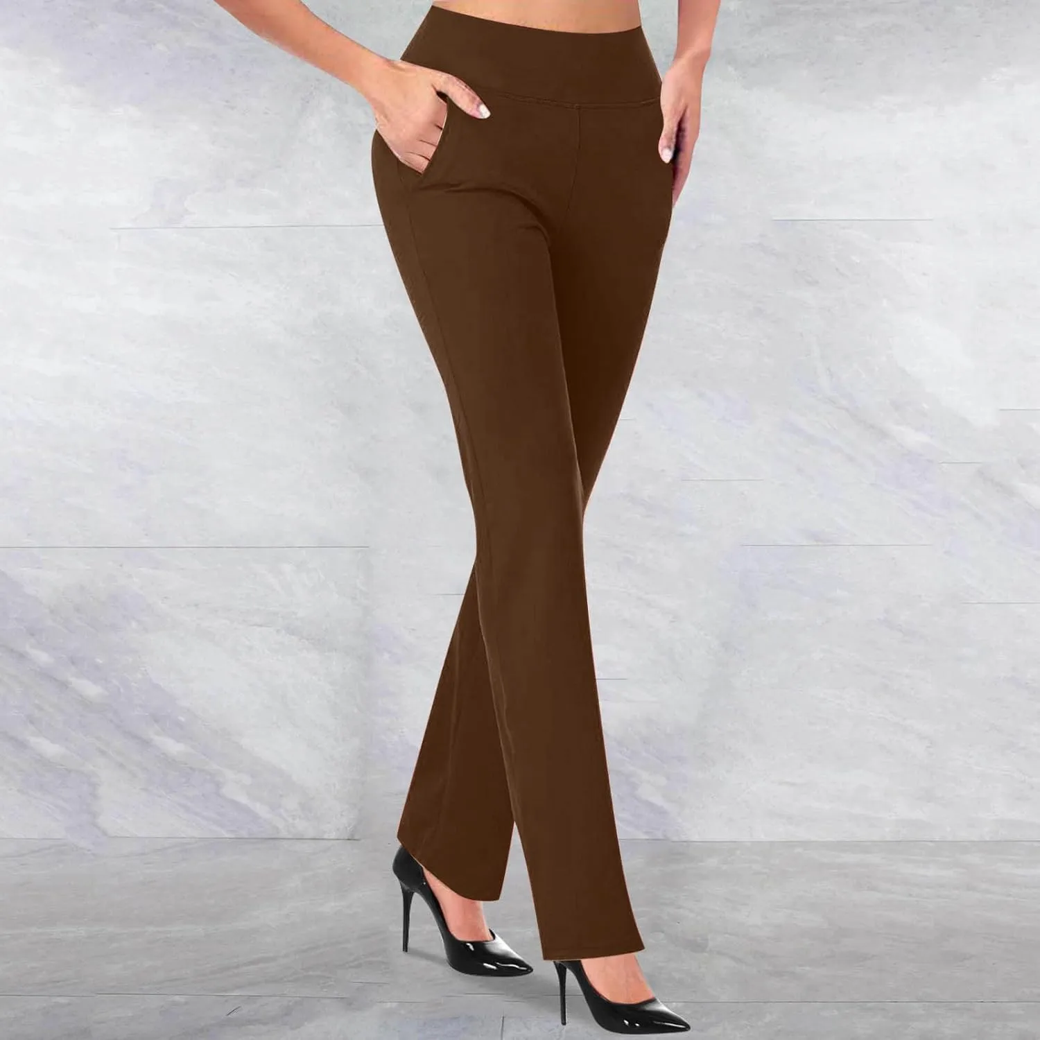 Work Pants for Women 2024 High Waisted Dress Pants Stretch Bootcut Yoga Pants Workout Slacks Business Casual Trouser