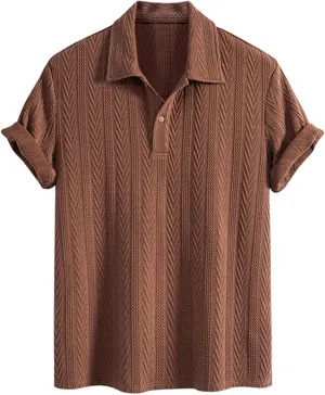 ZAFUL Men's Polo Shirts Textured Short Sleeve Golf Shirt Openwork Casual Cuban Geometric Jacquard T-Shirt