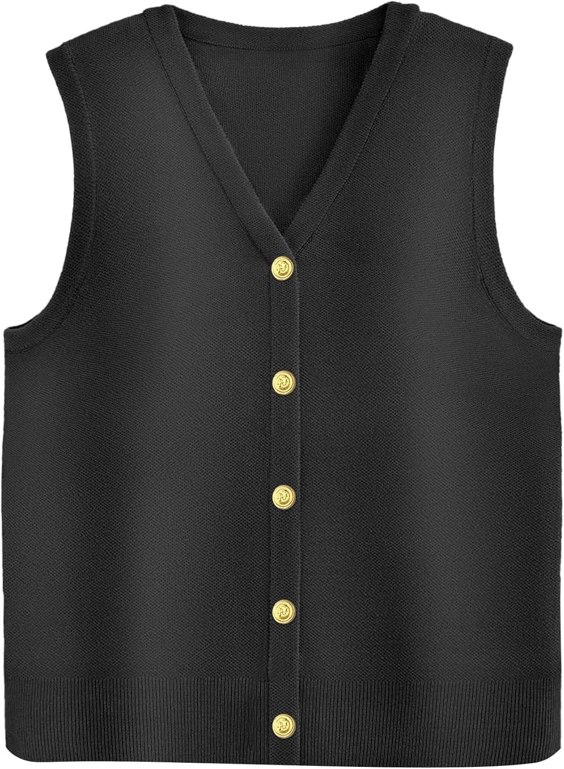 Zeagoo Womens Sweater Vest V Neck Button Down Shirts Trendy Knit Sleeveless Cardigan Top Shirt S-XXL