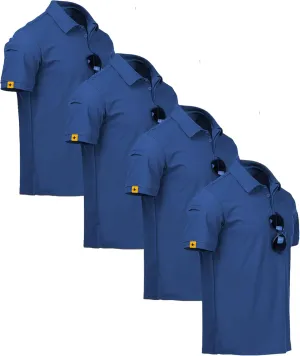 ZITY 4 Pack Mens Polo Shirt Short Sleeve Sports Golf Tennis T-Shirt Athletic Collared Tactical Shirts