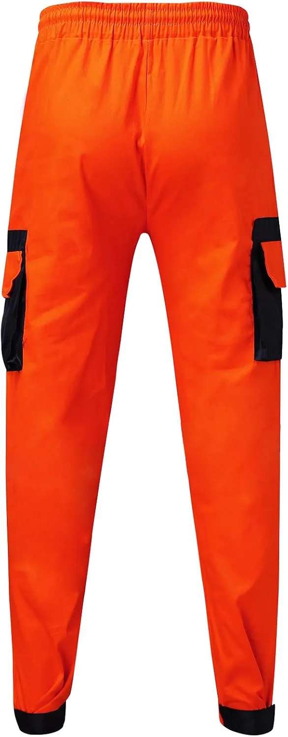 ZYXTIM Sweat Pants for Man Slim Fit Pencil Tapered Cuff Stripes Color Block Jogger Trousers with Pockets